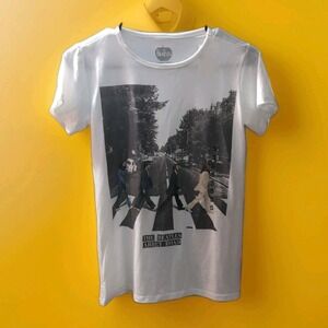 THE BEATLES (2015) Official Women's "ABBEY ROAD" Album Cover T-Shirt Size‎ S